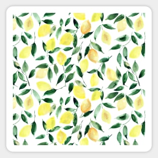 Lemon mint - watercolor lemons italian summer - yellow citrus Sticker